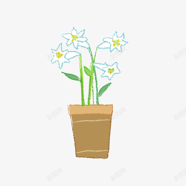 水仙花矢量图ai免抠素材_88icon https://88icon.com 儿童 卡通 插画花 矢量图
