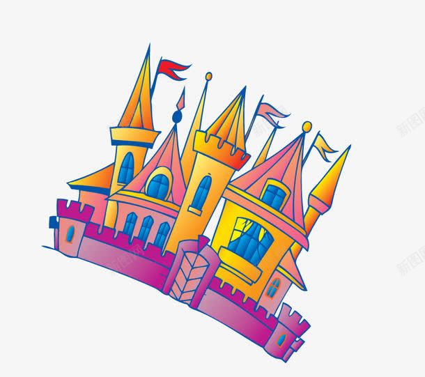 卡通城堡png免抠素材_88icon https://88icon.com 卡通 城堡 建筑 游乐园 游乐场