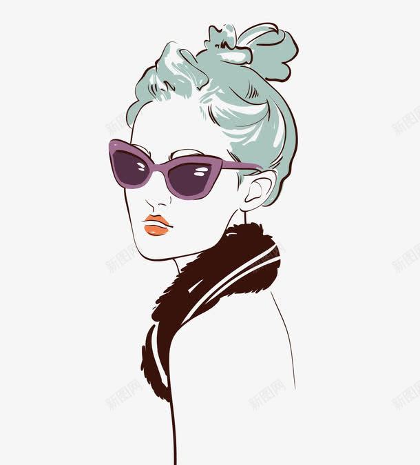 手绘时尚美女头像png免抠素材_88icon https://88icon.com 头像 时尚 时尚美女 美女 美女头像