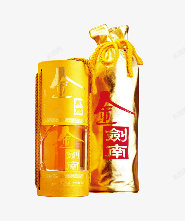 产品实物金装金剑南png免抠素材_88icon https://88icon.com 中国名酒 产品实物金装金剑南 白酒 酒水