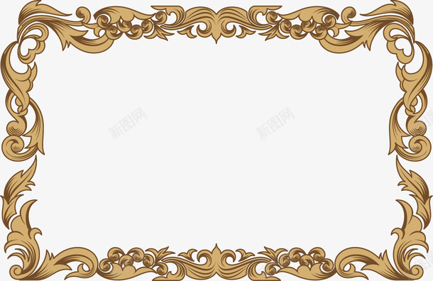 金色复古花纹边框矢量图ai免抠素材_88icon https://88icon.com 复古花纹 花纹 花纹边框 金色 矢量图