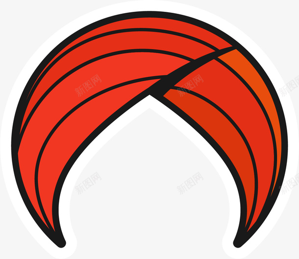 圆弧形卡通包头巾矢量图ai免抠素材_88icon https://88icon.com 伊斯兰 伊斯兰包头巾 包头巾 卡通包头巾 圆弧形 宗教包头巾 矢量图