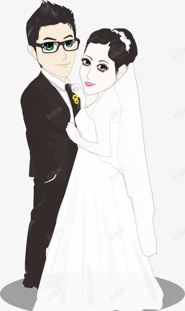 卡通婚礼png免抠素材_88icon https://88icon.com 婚纱 新娘 新郎 浪漫 白色