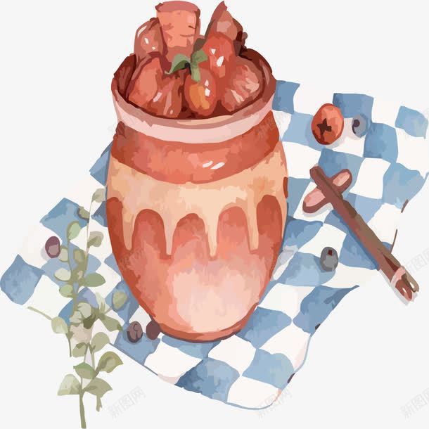 一罐红烧肉png免抠素材_88icon https://88icon.com 免抠png 手绘插画 矢量素材 红烧肉 美味 美食