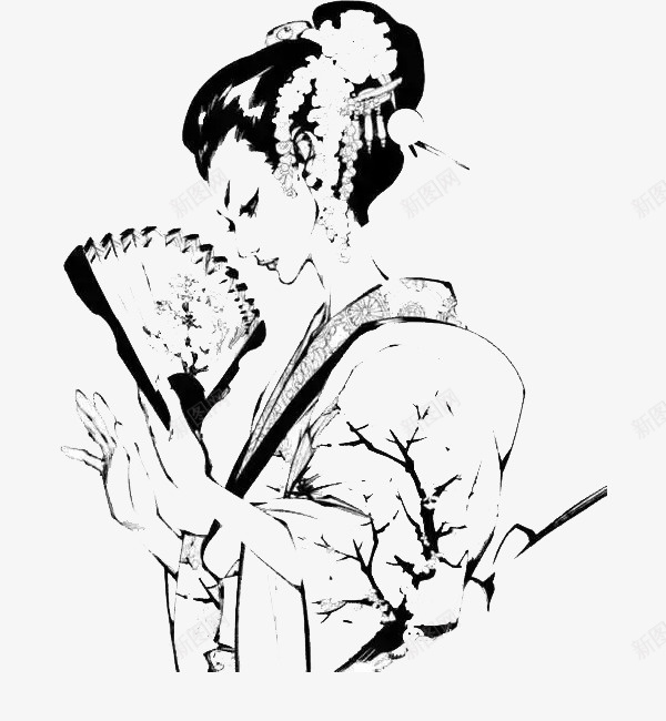 手绘美女图png免抠素材_88icon https://88icon.com PNG素材 古典 手绘 美女