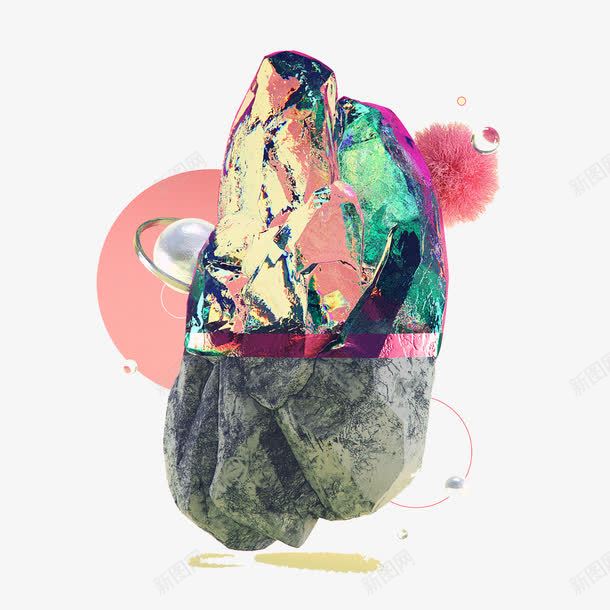 岩石晶体png免抠素材_88icon https://88icon.com 岩石 彩色 晶体 质感