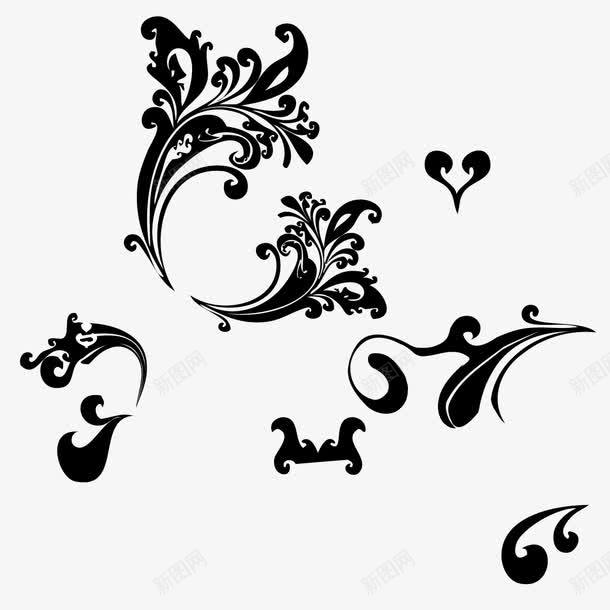 黑色背景花纹矢量图ai免抠素材_88icon https://88icon.com 纹理 背景花纹 花纹 黑色花纹 矢量图