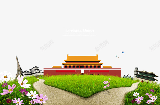 卡通天安门psd免抠素材_88icon https://88icon.com 卡通 天安门 设计 透明