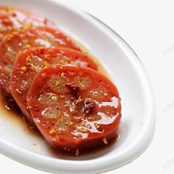 冰糖糯米藕png免抠素材_88icon https://88icon.com 产品实物 白盘子 糯米藕