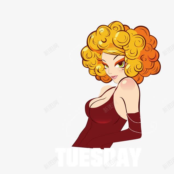 金色卷发美女png免抠素材_88icon https://88icon.com 卷发 时尚 美女 金色