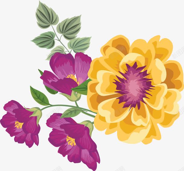 水彩手绘黄色大花png免抠素材_88icon https://88icon.com 唯美 手绘 水彩 漂亮 花卉 花朵 装饰