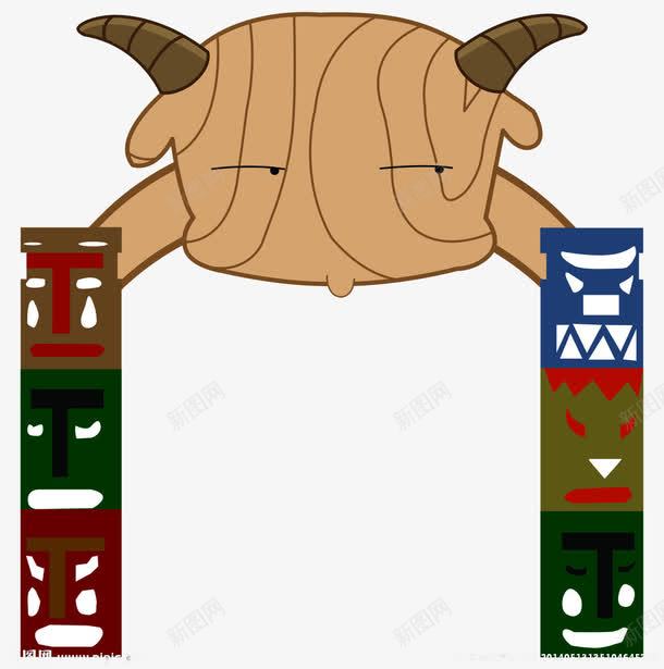 地狱大门png免抠素材_88icon https://88icon.com 地狱大门 柱子 牛头 装饰 门