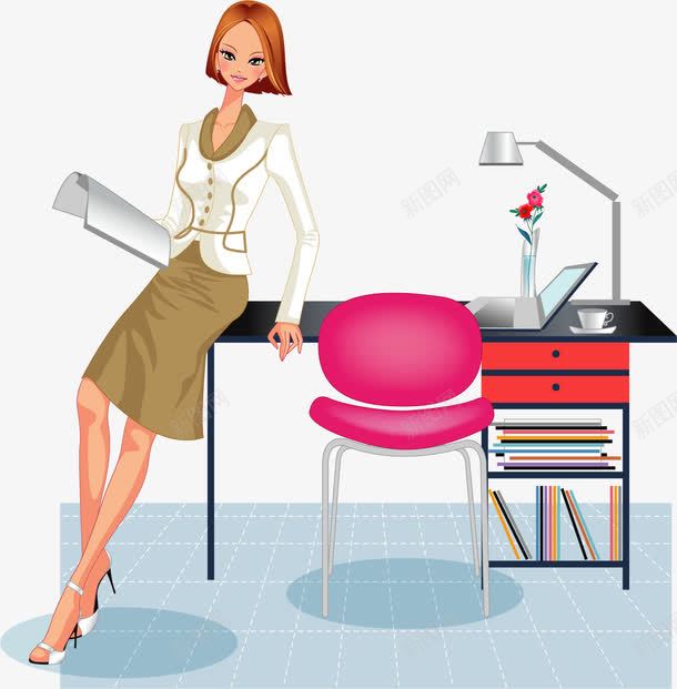 手绘办公室女郎矢量图ai免抠素材_88icon https://88icon.com 办公室 女郎 手绘 白领 矢量图