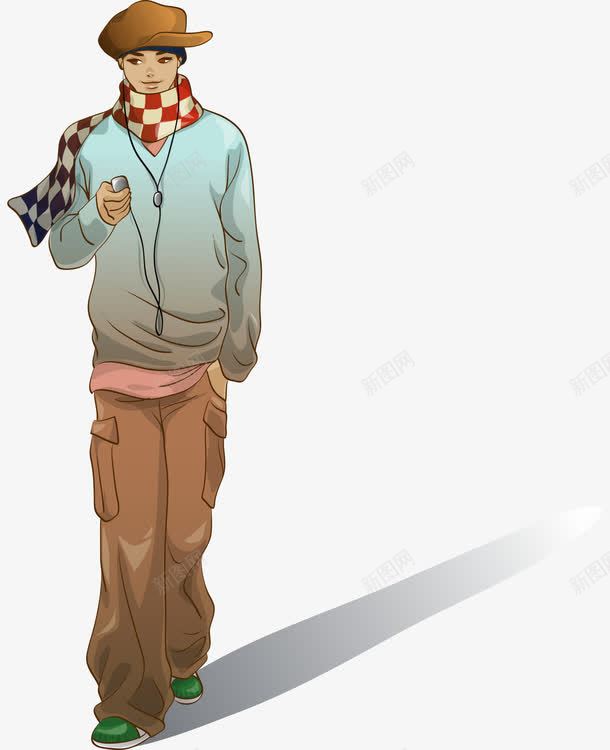 戴围巾听歌走路的帅哥矢量图ai免抠素材_88icon https://88icon.com 听歌的人 听歌的帅哥 平面帅哥素材 戴围巾的帅哥 矢量的帅哥 矢量图