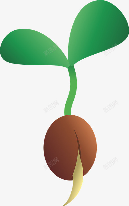 春天种子发出绿芽psd免抠素材_88icon https://88icon.com 春天 种子 绿 芽