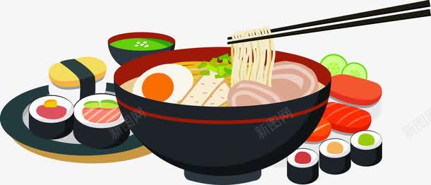 手绘寿司面食海报png免抠素材_88icon https://88icon.com 寿司 海报 面食