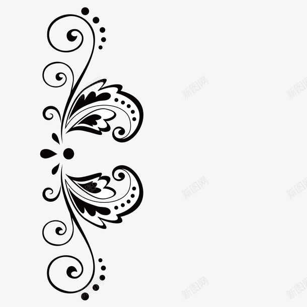 黑色对称花纹png免抠素材_88icon https://88icon.com png图形 png装饰 手绘 花纹 装饰 黑色