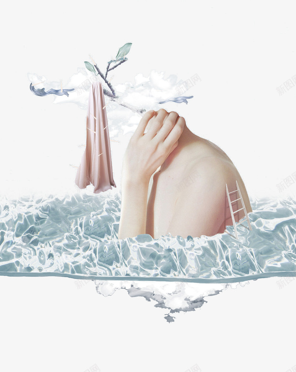 无头长树的人创意插画png免抠素材_88icon https://88icon.com 创意插画 无头的人 长树的头