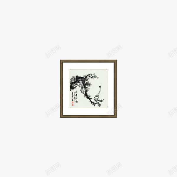 松柏绘画png免抠素材_88icon https://88icon.com 中国风 古风 挂画 松柏