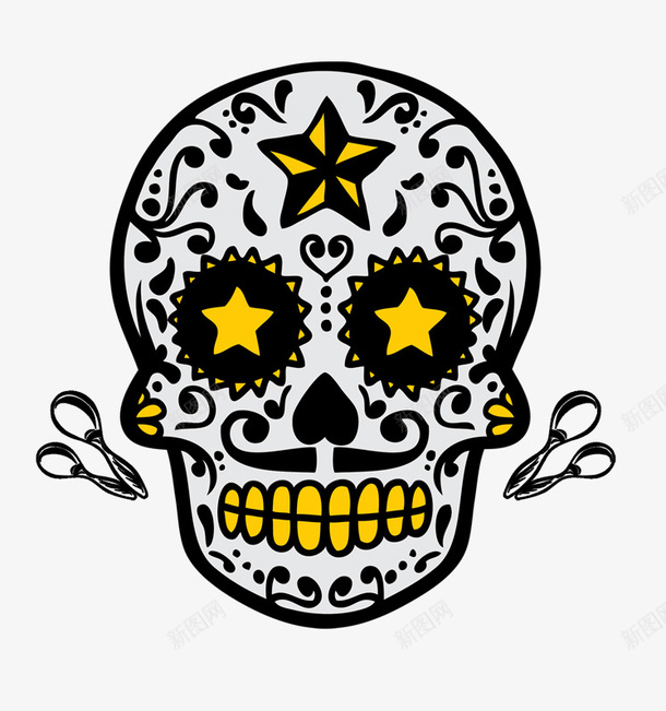 万圣节骷髅psd免抠素材_88icon https://88icon.com 万圣节 酷炫骷髅 骷髅头骨