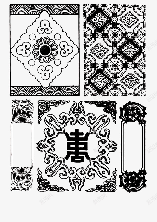 中国风花纹边框矢量图ai免抠素材_88icon https://88icon.com PNG免费下载 PNG素材 中国风 花纹边框 矢量图