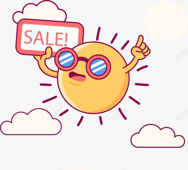 卡通搞怪太阳促销标签png免抠素材_88icon https://88icon.com 促销标签 卡通 太阳 搞怪