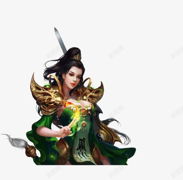手绘长剑帅气女子png免抠素材_88icon https://88icon.com 女子 帅气 手绘 长剑