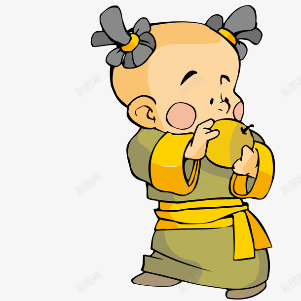 拿水果的古代孩童矢量图ai免抠素材_88icon https://88icon.com 古代 孩童 水果 矢量图
