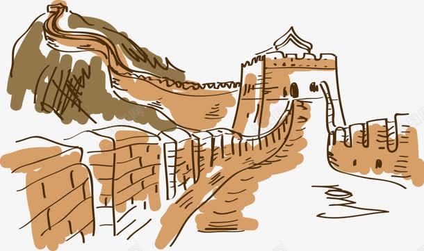 卡通手绘长城png免抠素材_88icon https://88icon.com 卡通长城 建筑 手绘长城 箭扣 长城 长城卡通