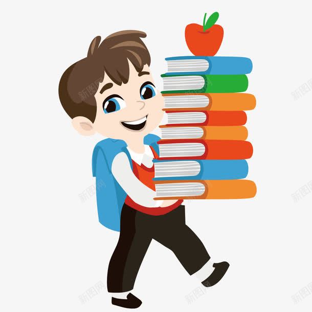 抱着课本的小男孩png免抠素材_88icon https://88icon.com 学习 素材 课本
