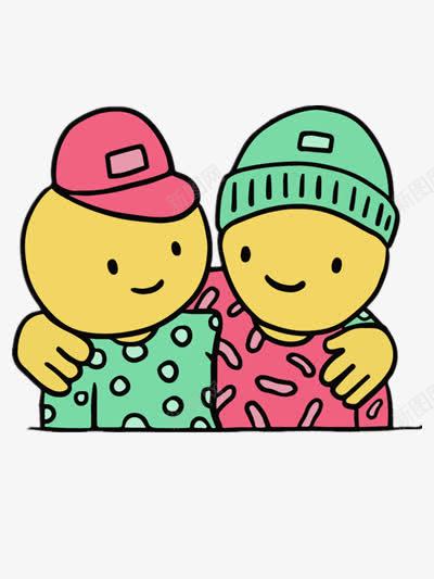 两个好朋友png免抠素材_88icon https://88icon.com 卡通 可爱 朋友