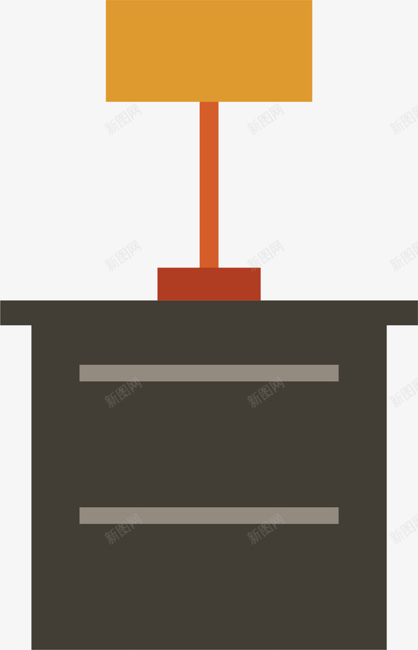 扁平置物柜矢量图ai免抠素材_88icon https://88icon.com 台灯柜子 家具 家装 扁平 简约 矢量图