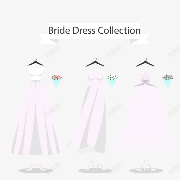 白色新娘婚纱矢量图ai免抠素材_88icon https://88icon.com 婚纱 捧花 新娘 服装 白色 裙子 鞋子 矢量图