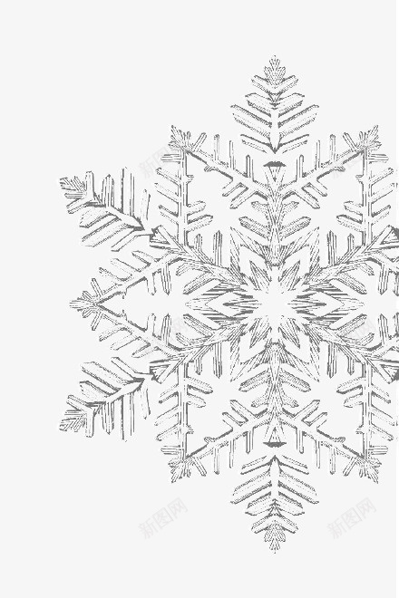 素描雪花png免抠素材_88icon https://88icon.com 素描雪花 装饰 雪花绘画 黑白
