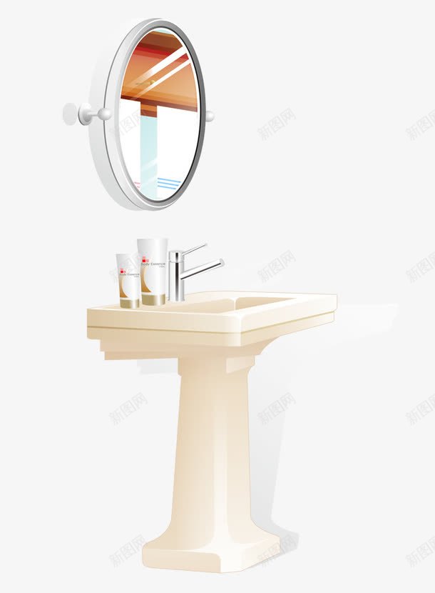 浴室梳妆台矢量图ai免抠素材_88icon https://88icon.com 梳妆台 洗漱品 浴室 镜子 矢量图