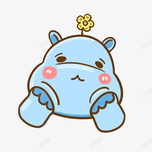 卡通蓝色熊可爱拖着下巴png免抠素材_88icon https://88icon.com 下巴 卡通 可爱 拖着 蓝色