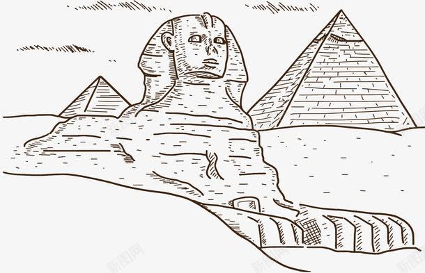 手绘风埃及狮身人面像矢量图ai免抠素材_88icon https://88icon.com 埃及 埃及旅游 旅游纪念 狮身人面像 矢量png 金字塔 矢量图