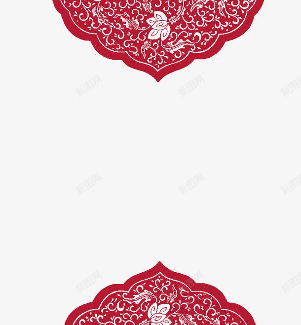 红色勾边png免抠素材_88icon https://88icon.com 中国风 传统 创意 卷纹 红色 背景元素