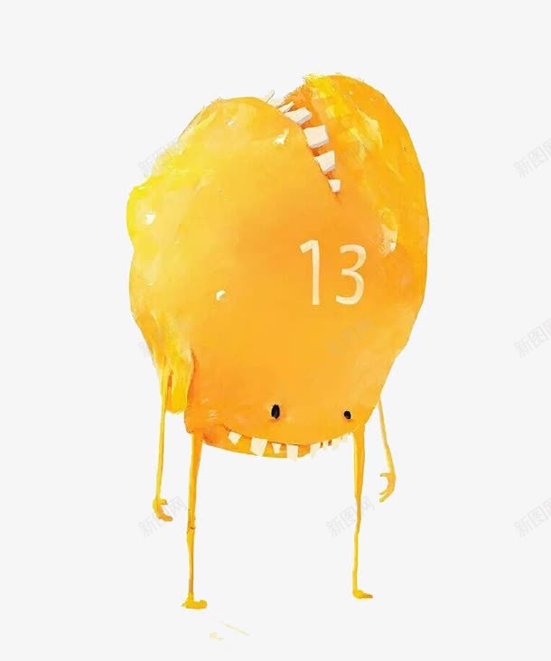 卡通黄色小怪兽png免抠素材_88icon https://88icon.com 嘴巴 妖怪 牙齿 黄色小怪兽