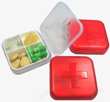 十字四格药盒png免抠素材_88icon https://88icon.com 医疗 医药 胶囊 药丸 药盒