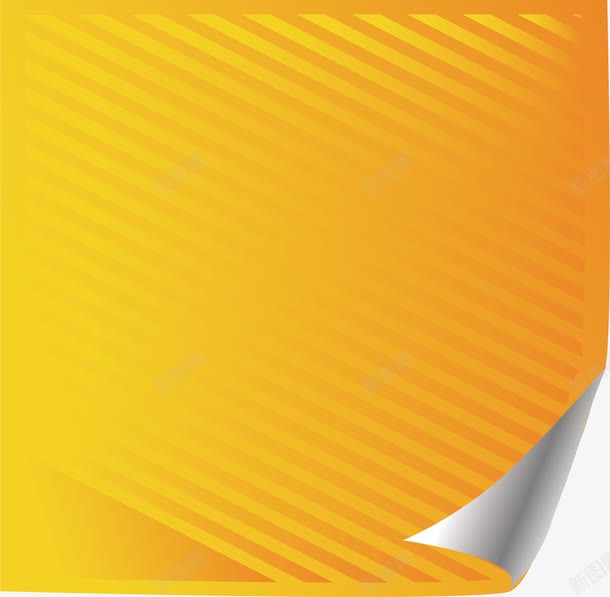 黄色翻纸png免抠素材_88icon https://88icon.com 卡通卷角 卷角 翻开 翻纸 翻页 翻页卷角