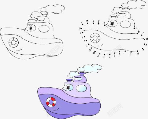 卡通游轮png免抠素材_88icon https://88icon.com 儿童美术教育 游轮 简笔画