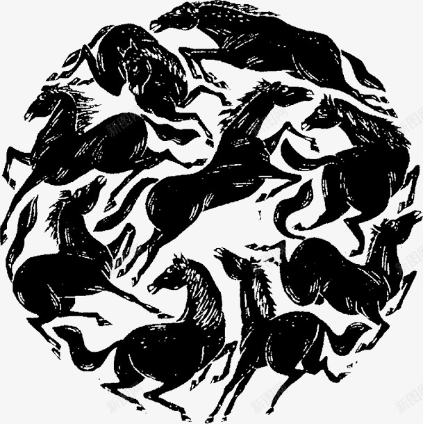 万马奔腾组成的圆png免抠素材_88icon https://88icon.com 万马 奔腾 组成的圆