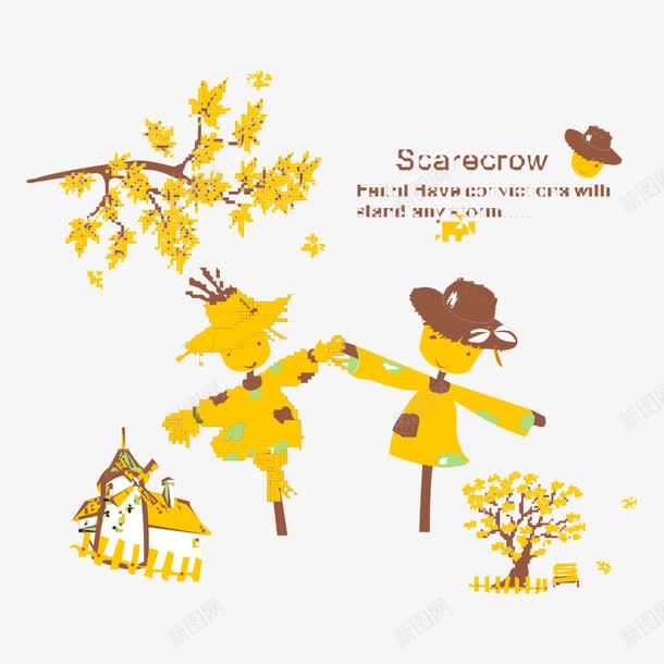 黄色稻草人png免抠素材_88icon https://88icon.com 人物 卡通人物 搞怪人物 稻草 稻草人 黄色稻草