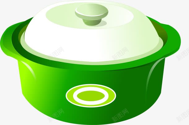 手绘绿色砂锅png免抠素材_88icon https://88icon.com 厨具 手绘 绿色砂锅
