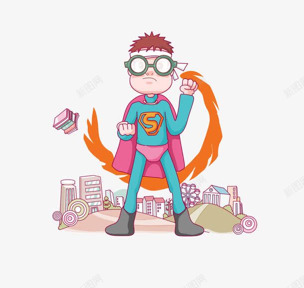 卡通超人爸爸png免抠素材_88icon https://88icon.com PNG图片 人物 人物素材 卡通 超人 超人爸爸