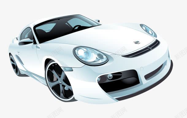 白色跑车png免抠素材_88icon https://88icon.com 交通工具 汽车 跑车