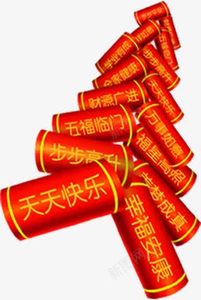 手绘红色鞭炮海报png免抠素材_88icon https://88icon.com 海报 红色 鞭炮