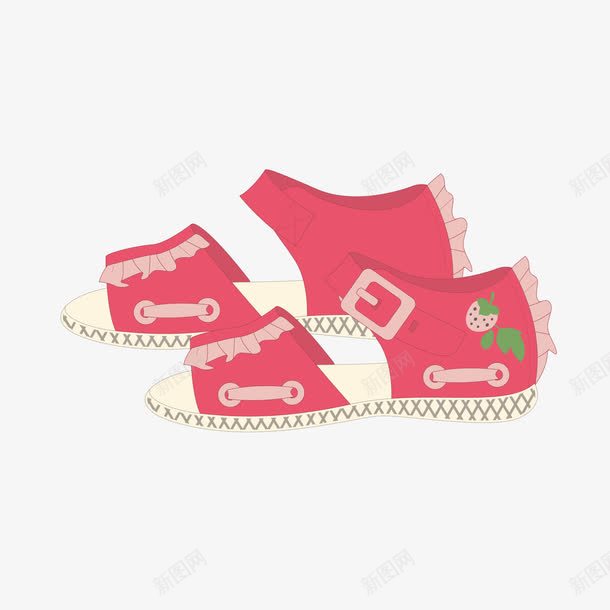 女童凉鞋png免抠素材_88icon https://88icon.com 凉鞋 可爱 枚红色