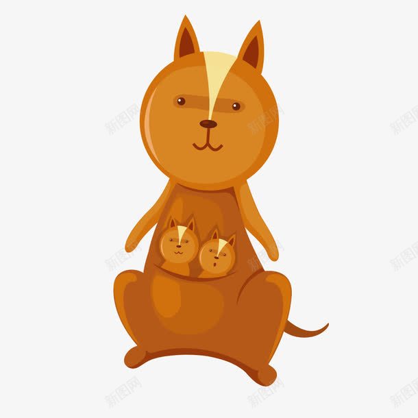 黄色卡通袋鼠一家png免抠素材_88icon https://88icon.com 一家 卡通 袋鼠 黄色